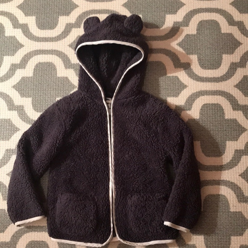 4T Old Navy hooded gray zipper jacket with ears
